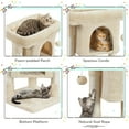 thumbnail image 5 of Alden Design 23in 2-Level Cat Tree Condo with Scratch Posts, Beige, 5 of 7