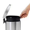 thumbnail image 4 of 1.6 Gallon Brushed Stainless Steel Semi-Round Step Trash Can with Lid for Bathroom Office, 4 of 5