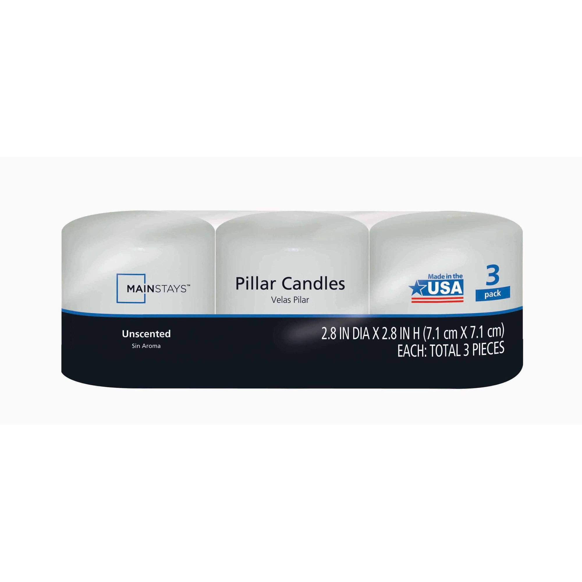 DYNAMIC COLLECTIONS 3 Pillar Candles value pack, White