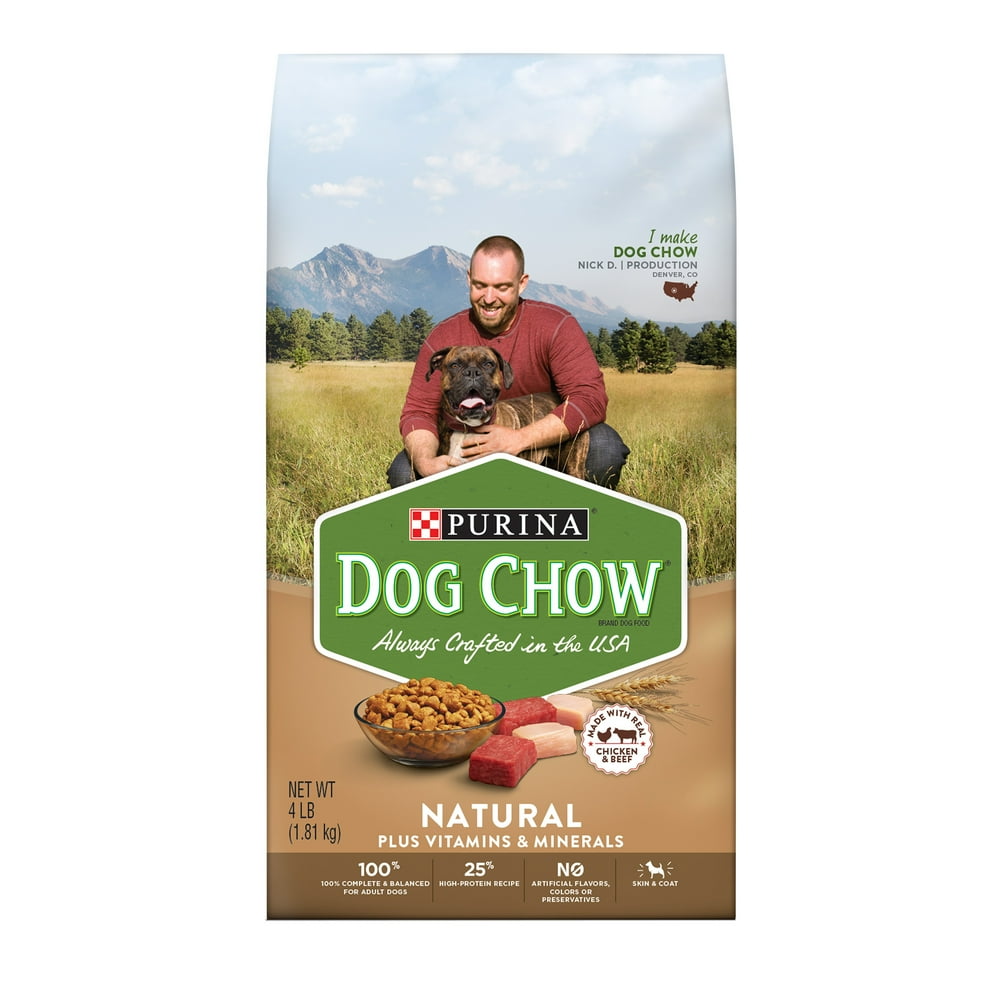 Purina Dog Chow Natural, High Protein Dry Dog Food, Natural, 4 lb. Bag