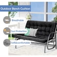 thumbnail image 5 of 55in Outdoor Swing Cushions, 3 Seat Porch Swing Cushion Replacement with Backrest, Swing Cushions for Outdoor Furniture 40*55IN  - Black, 5 of 5