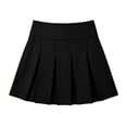 thumbnail image 4 of Girls' School Pleated High Waist Stretch Sports Casual Skirt With Pockets Suitable(Black,120/7Y), 4 of 7