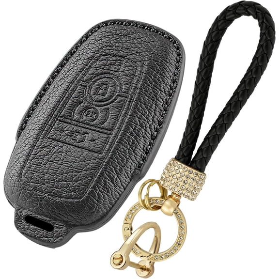 Car Key Fob Cover Fit for Ford Explorer Fusion Escape Edge Expedition F150 F250 F350 F450 F550 Leather Key Case Shell Car Accessories