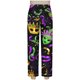 thumbnail image 4 of RKSTN Women's Carnival Pajamas Sets Oversized Lapel Mardi Gras Print Button Long Sleeve Sleepwear T Shirt and Pjs Pant 2 Piece Matching Set Casual Turndown Plus Size Pajama and Pants Loungewear Set, 4 of 9