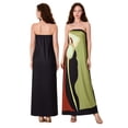 thumbnail image 2 of Gupgi Robe Tube Ample pour Femmes Épaules Dénudées Robe Contrastée Robe Longue d'Été Sans Bretelles, 2 of 8