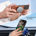 thumbnail image 2 of TECH CIRCLE for iPhone 14 Plus Strong Magnetic PC+TPU Case, Detachable Folding Metal Stand Luxury Ultrathin Genuine Leather Cover Slim Lens Protection Shockproof,White, 2 of 8