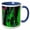 Blue/White, variant on 3drose, Spokes on a Bike in Neon Colors Shot up Close, 11oz Two-tone Black Mug
