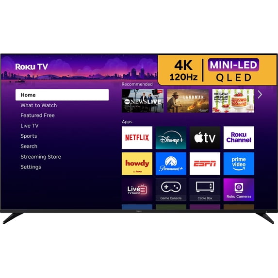 Restored Roku Smart TV – 65- Inch Pro Series, 4K QLED Mini-LED TV – Roku TV with Backlit Voice Remote Pro