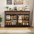 thumbnail image 4 of Homfa Buffet Cabinet with Drawers, 53.5”W Sideboard Storage Cabinet with Adjustable Shelf for Kitchen Dining Room, Oak & Black, 4 of 7