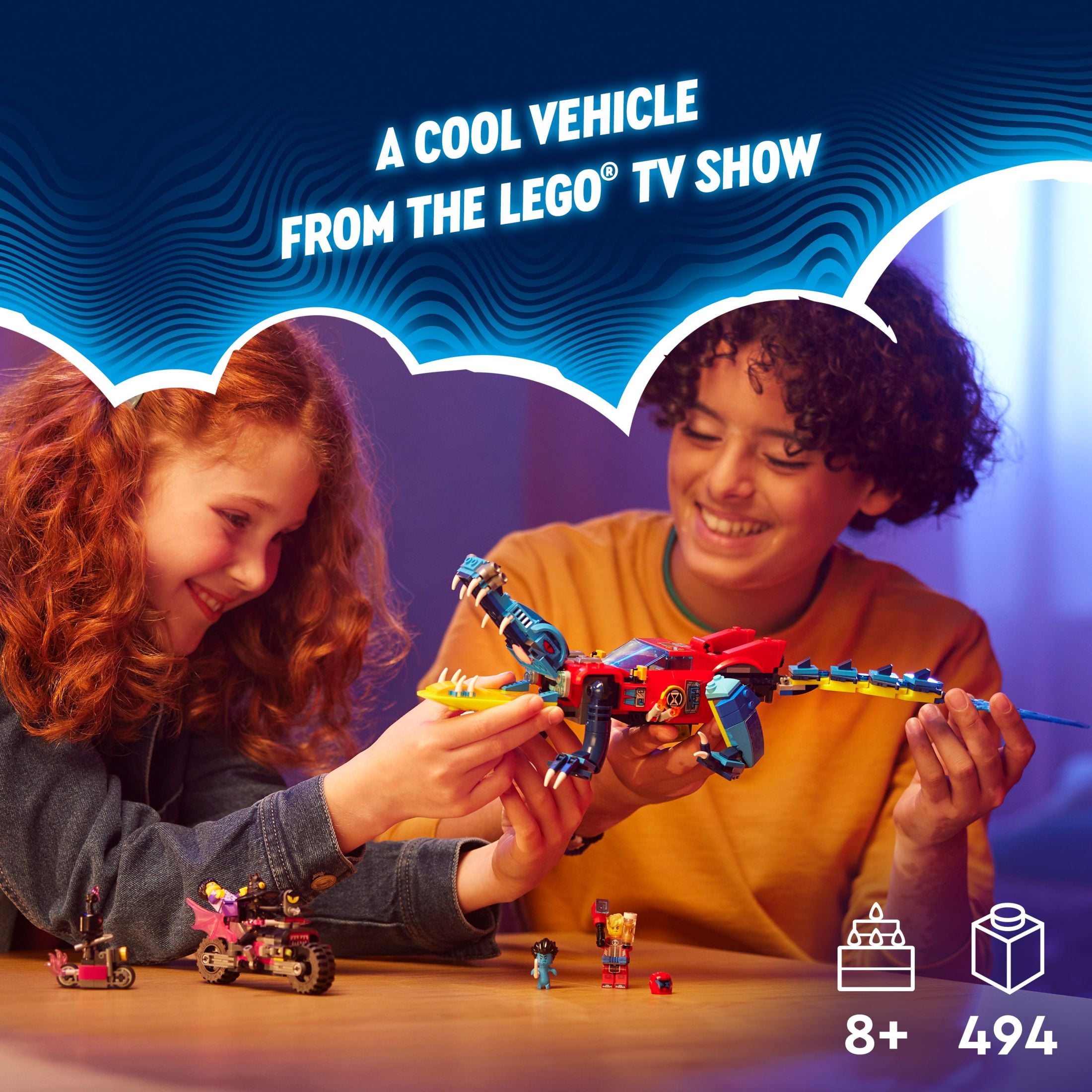 LEGO DREAMZzz Crocodile Car 71458 Building Toy Set, Rebuilds from Car to Off-Roader Truck Toy and Mini-Boat, Features Cooper, Jayden, and the Night Hunter Minifigures, Birthday Gift for 8 Year Olds