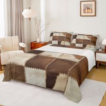 Castle Fairy Cow Print Queen Sheet Sets for Kids Teens Adults,Farmhouse Animal Bed Set