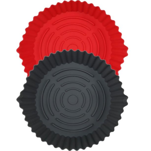 unbranded 2Ud Liner Redondo De Silicona Reutilizable Para Cocina Accesorio Antiadherente Para Freidora De Aire