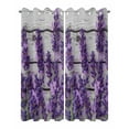 thumbnail image 2 of nqOlkjepod Outdoor Curtains for Patio Waterproof, Purple Flowers Outdoor Privacy Panels Grommet, Spring Botanical Floral Wooden Grain Blackout Outside Curtains for Porch/Cabana 54"x84", 2 Panels, 2 of 8