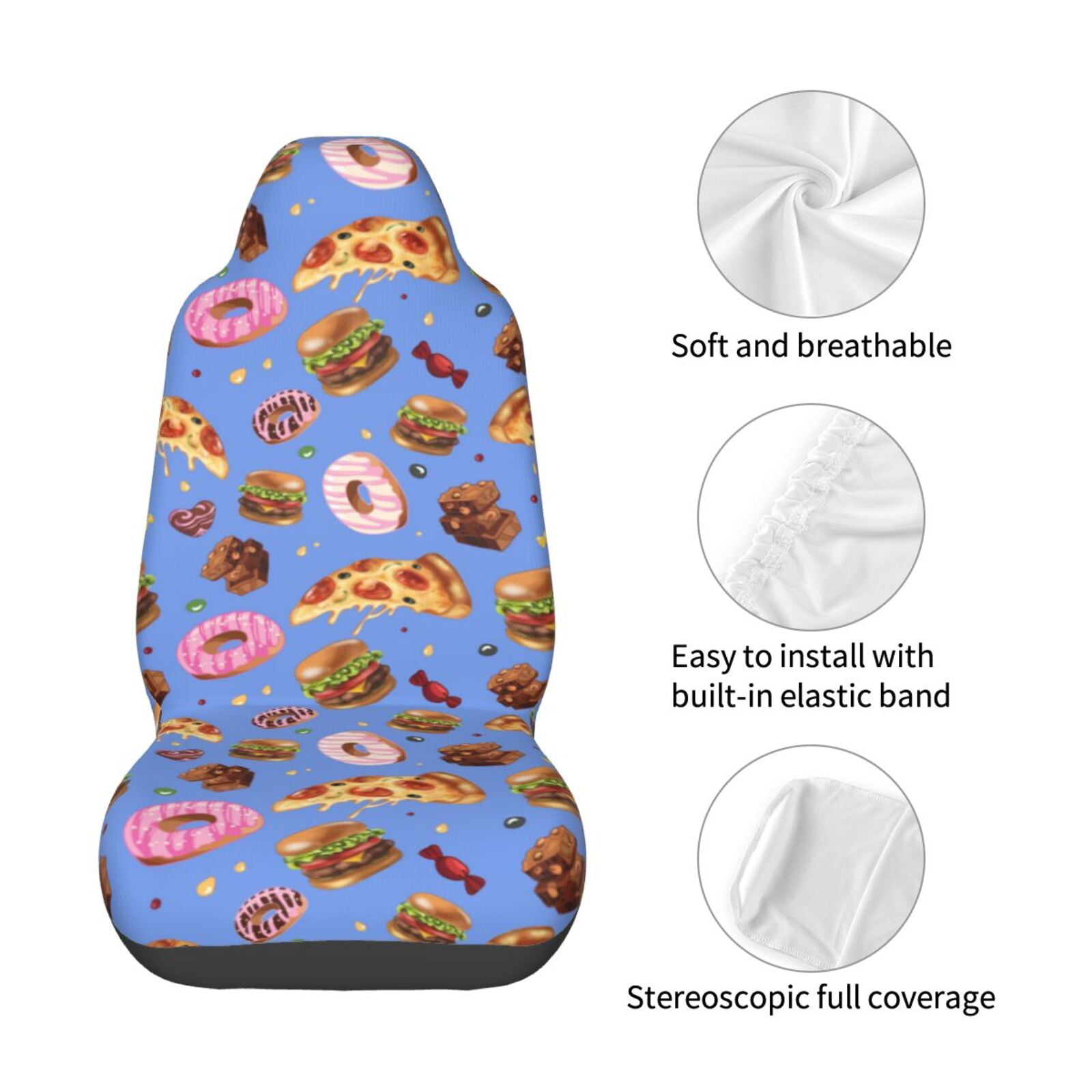 Naloa Fastfoods Car Seat Covers Universal Front Seat Coves for Car Accessories ,Padded Car Covers for Automotive, SUV, Truck, and Van