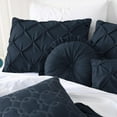 thumbnail image 3 of Chezmoi Collection Sydney 7-Piece Pinch Pleat Comforter Set, Lightweight Pintuck Bedding for All Season, Full, Midnight Blue, 3 of 9