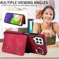 thumbnail image 6 of Case for Samsung Galaxy A22 4G, PU Leather 3 Card Slots with Finger Ring Holder Shockproof Phone Case, 6 of 15