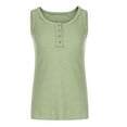 thumbnail image 5 of Summer Sleeveless Top For Women Casual Slim Solid Color Buttons Pullover Vest Ladies Loose Beach Camisole Top, 5 of 7