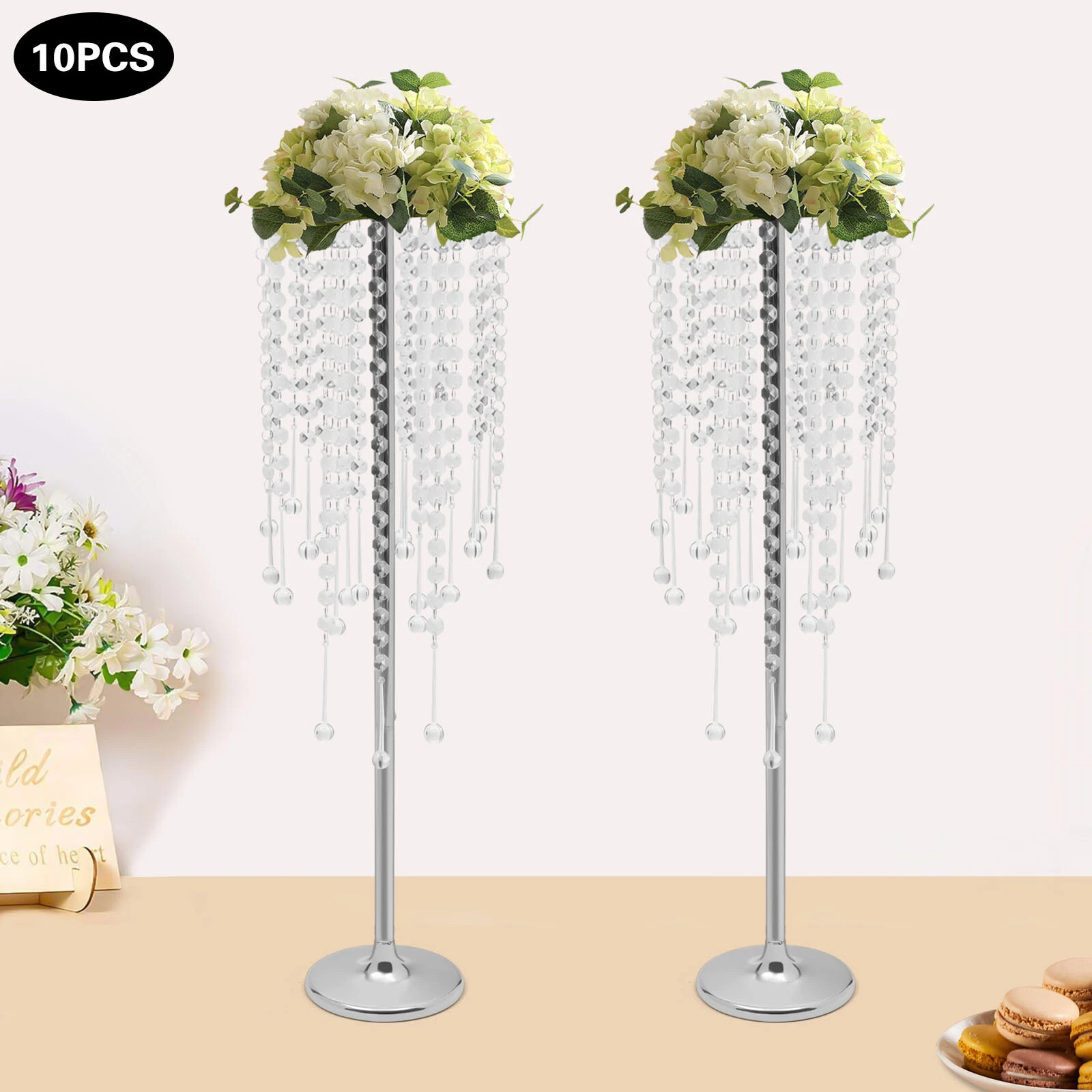 10* Wedding Flower Stands, Silver Flower Stand, Wedding Flower Stand, Flower Arrangement Stand