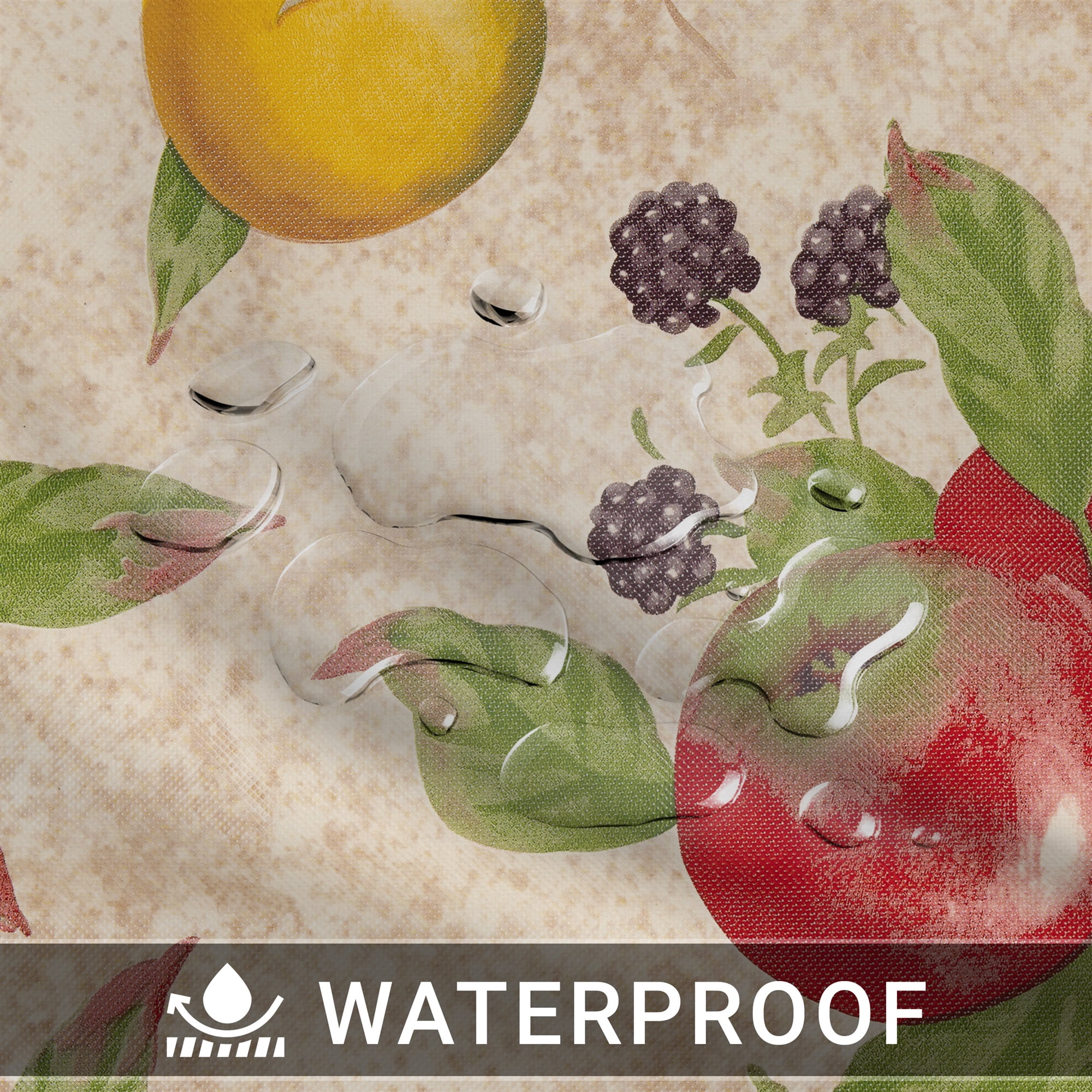 Everyday Luxuries Waterproof Oblong Fitted Tablecloth 52 x 70 Inch Stain and Wrinkle Resistant | Decorative 3.6 gauge Everyday Fruits Vinyl Table Cover for Indoor Outdoor Seating, Gatherings,Occasions