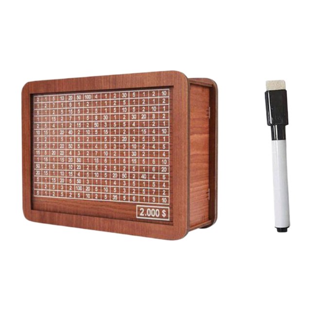 Hucha de madera para escritorio hucha con objetivo de dinero regalo de vacaciones creativo Retro