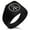 Black, variant on Stainless Steel Celtic Awen Arwen Three Rays Needle Stripe Pattern Biker Style Polished Ring