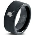 thumbnail image 1 of Tungsten Alaska The Last Frontier State Band Ring 9mm Men Women Comfort Fit Black Flat Cut Brushed Polished, 1 of 4