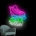 thumbnail image 3 of Handmadetneonsign Rolling Neon Sign, Roller Skate Wall Art Decor, Roller Skate Wall Decor, Skater Wall Decor 51842, 3 of 5