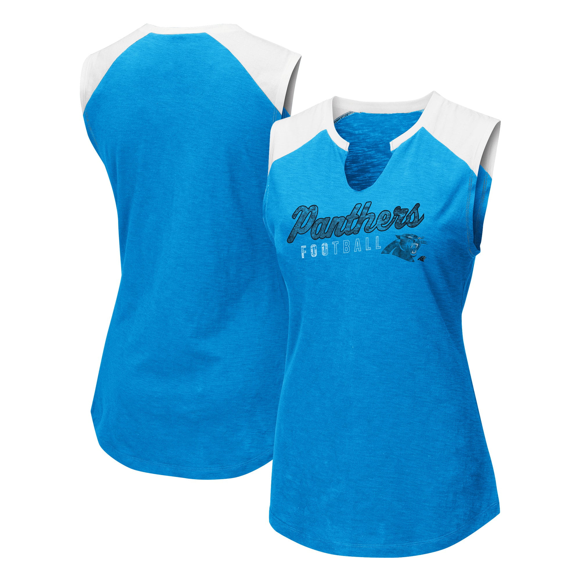 Carolina Panthers Majestic Women's V-Notch Muscle Tank Top - Blue/White ...