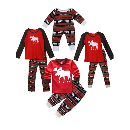 

Karuedoo Xmas Moose Fairy Christmas Family Matching Pajamas Set Adult Kids Baby Sleepwear Nightwear