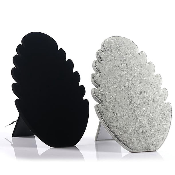 Soporte para joyería Caballete para joyería Colgante Torre para joyería Soporte para colgante con 5 muescas para cadenas, pulseras Almacenamiento de joyería colgante (2 piezas, neg
