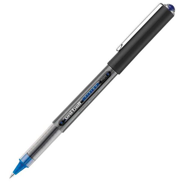 Sanford SAN60108BN Uni Ball Vision Roller Ball Pen Micro Point, Blue Pack of 12