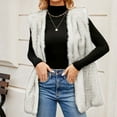 thumbnail image 5 of Drses Faux Fur Vest Jacket for Women Sleeveless Open Front Winter Warm Waistcoat Fluffy Fuzzy Gilet Coat Outerwear, 5 of 7