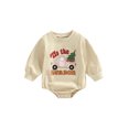 thumbnail image 1 of Faithtur Kid Baby Girl Romper, Long Sleeve Round Neck Cartoon Car Tree Fall Spring Short Jumpsuit, 1 of 8