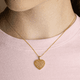 thumbnail image 5 of 10k Yellow Gold Heart Shape Milgrain Pendant / Necklace (16 Inches), 5 of 5