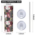 thumbnail image 3 of Pioneer Flower Floral Print Pattern 20oz Skinny Tumbler with Straw & Lid, Double Wall Vacuum Insulated Cup, Leak-Proof, Cup Holder Friendly, Hot 6H Cold 12H, 3 of 6
