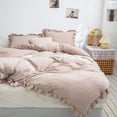 thumbnail image 6 of Move Over Taupe Ruffle Pillow Shams King Ruffled Pattern 100% Washed Microfiber 2 Pack, 6 of 8