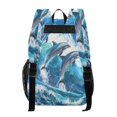 thumbnail image 3 of ALAZA Clear Backpack Dolphins Jumped with Wave PVC Transparent BookBag, 3 of 7