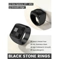 thumbnail image 4 of KeyStyle Rings for Men Stainless Steel Signet Ring with Black Topaz Gemstone Birthstone Statement Ring Personalized Father Day Jewelry Birthday Gift for Father, 15mm Black Topaz, 4 of 10