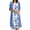 Blue Womens Summer Dress, variant on USSUMA Summer 2 Piece Dress Outfits for Women Leaves Print Sleeveless Tank Maxi Dress with Long Jacket Two Piece Sets