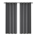 thumbnail image 1 of Festnight 2 Pcs 245*140cm Rideaux de Couleur Unie Fibre de Polyester à Oeillets Filtrant Rideaux Texturés Décontractés pour Chambre Salon, 1 of 7