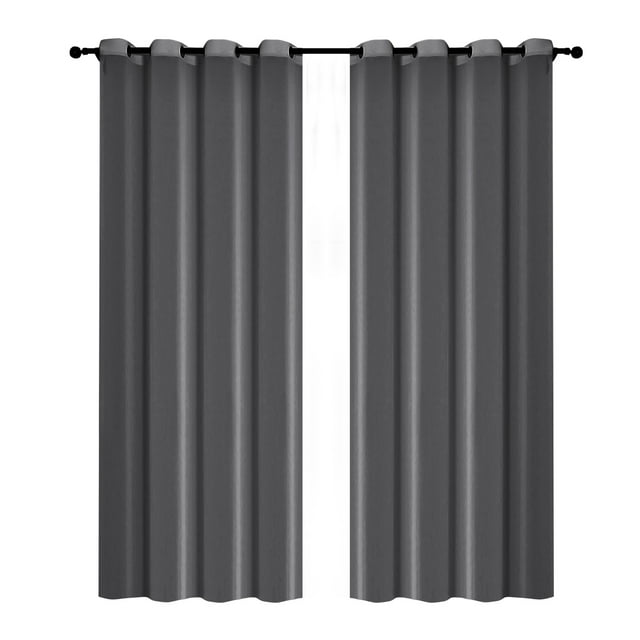 Festnight 2 Pcs 245*140cm Rideaux de Couleur Unie Fibre de Polyester à Oeillets Filtrant Rideaux Texturés Décontractés pour Chambre Salon
