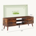 thumbnail image 5 of edx 55-60 inch Mid-Century Modern TV Stand with Storage Cabinet for Living Room Bedroom, Rust Brown, 5 of 5