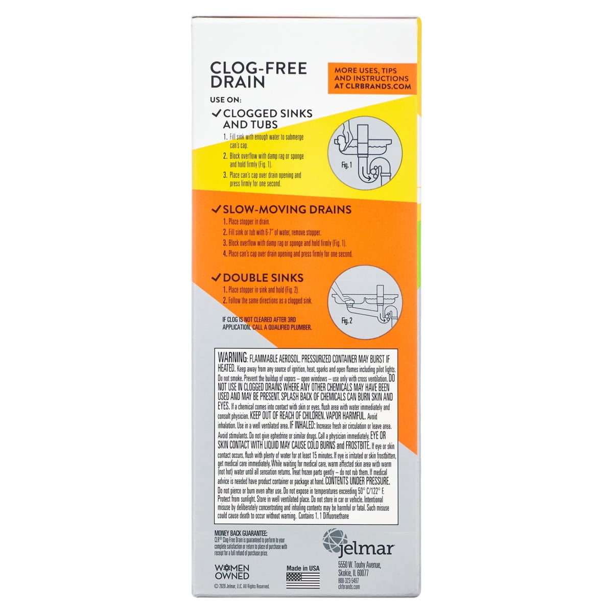 CLR Brand Clog-Free Drain Opener, Chemical-Free Pressurized Air Canister, 4.5 oz (1 Pack)