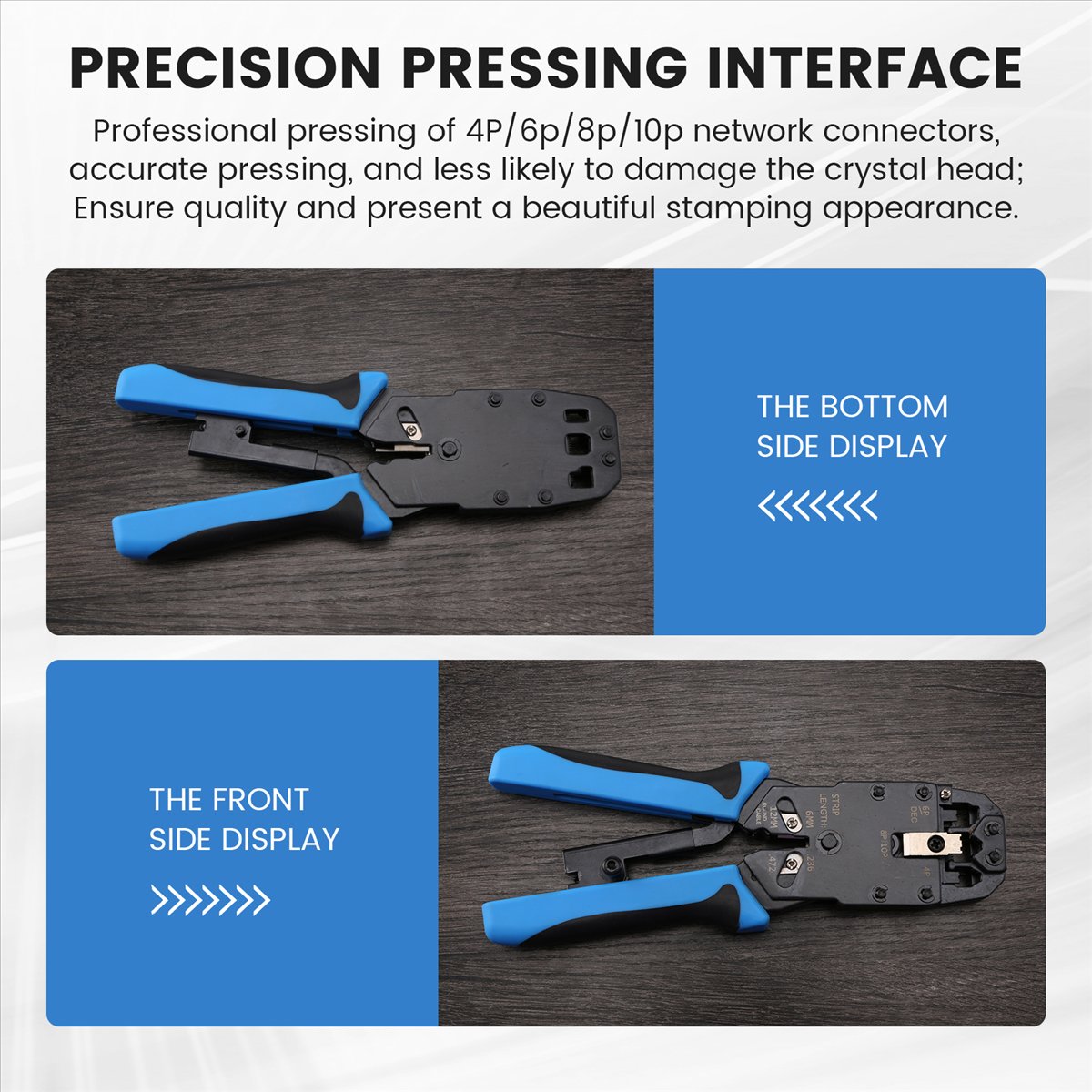 RJ45 Network Crimper 10P 8P 6P 4P Crimping Tools Stripper for RJ45 RJ11 RJ12 RJ50 Connector Ethernet Cable
