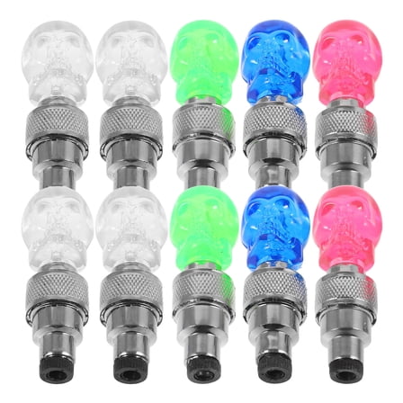 ELAYARD 10Pcs Plated Silver Skull Bike Tire Light LED Bicycles Wheel Lamp Practical Night Riding Tool
