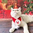 thumbnail image 2 of Perros Gatos Sombrero Capa Bufanda Serie de Navidad Patrón Vestir Agradable para la piel Mascota Cosplay Cono de Navidad Sombrero Bufanda Mantón Foto de mascota (M Rojo), 2 of 5