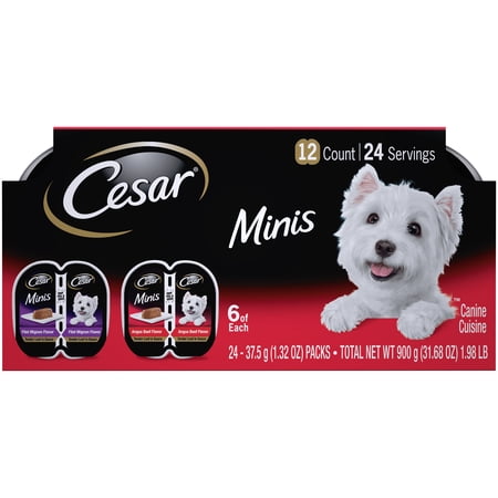 (12 Pack - 24 Servings) CESAR Minis Wet Dog Food Tender Loaf in