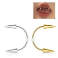 thumbnail image 4 of 4 Pcs Bague de Dents de Vampire Anneaux d'Ongles en Acier Inoxydable Sourire Perçage Bijoux de Dents, 4 of 8