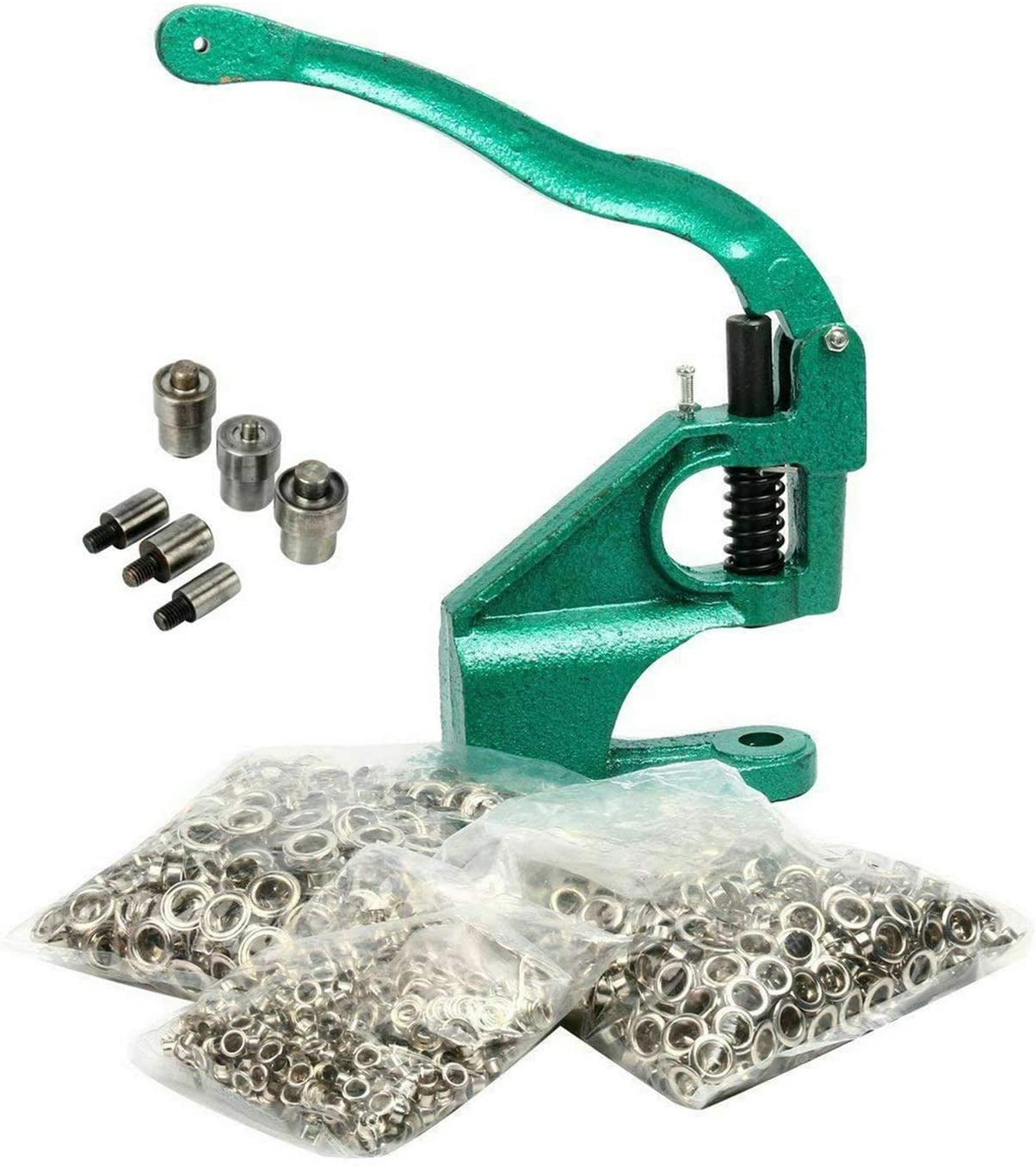 INTBUYING All Metal Manual Grommet Press Machine with 3 Size Die Mould and 1100 Eyelet Banner Supply Kit