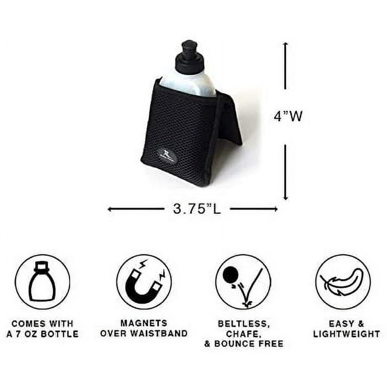 Buddy Pouch H2O Black- Magnetic, Personal Hydration Pouch. No Belt or Clip. 4L